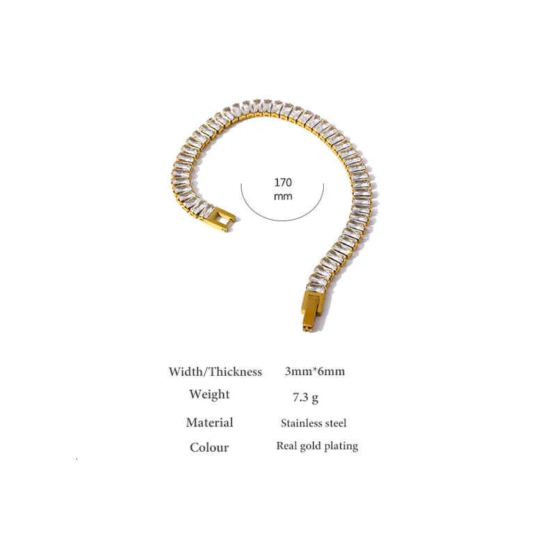 Collana in acciaio inossidabile 316l Yhpup con zirconi cubici lucidi, regalo di nozze per donna 2022_voghion.com