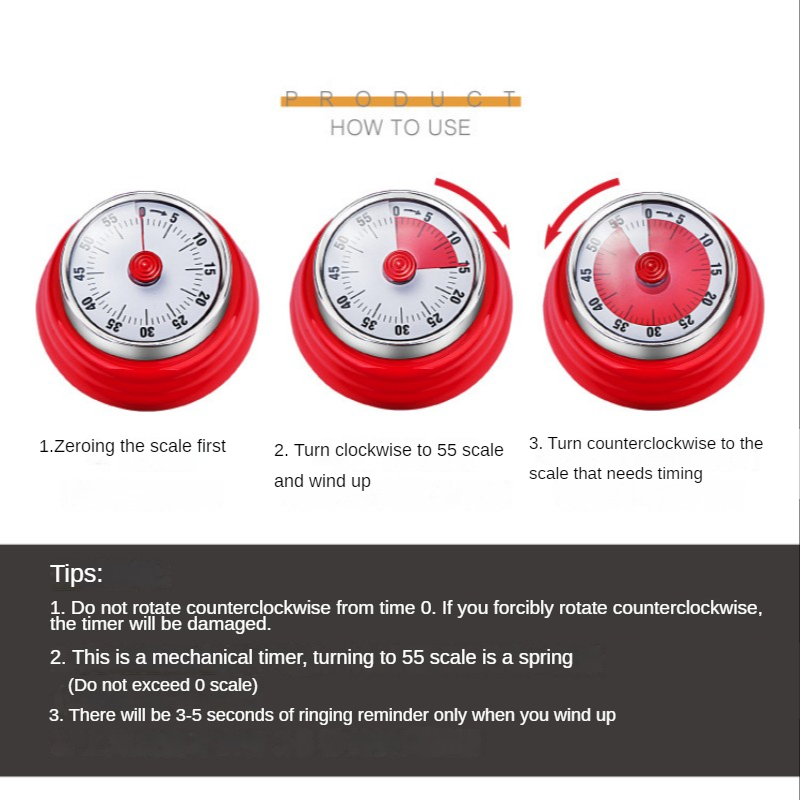 Timer per il conto alla rovescia per la cottura in cucina, timer digitale, timer meccanico rotante, gestore del tempo per studenti, accessori da cucina_voghion.com