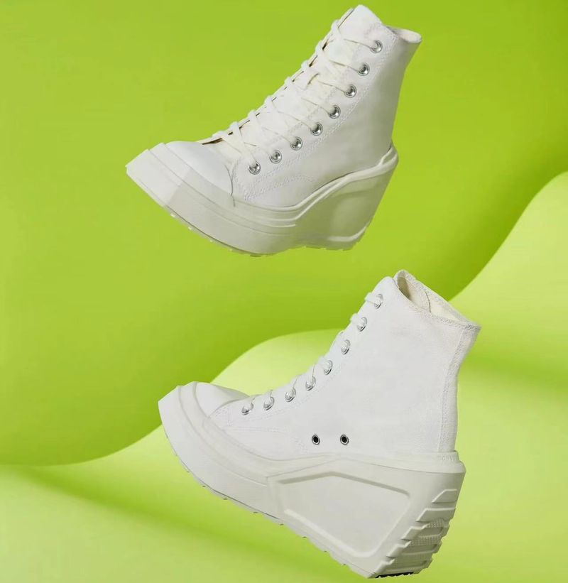 Neu mit Absätzen High Tops, modische Canvasschuhe, vielseitige und trendige Damen-Freizeitschuhe_voghion.com