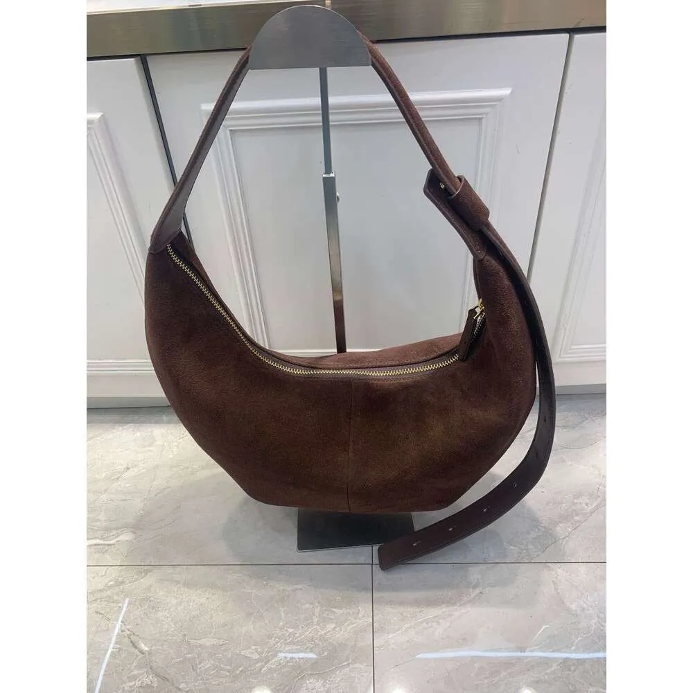 Nuova borsa a tracolla invernale elegante da donna in vera pelle scamosciata spessa, colore caffè verde_voghion.com