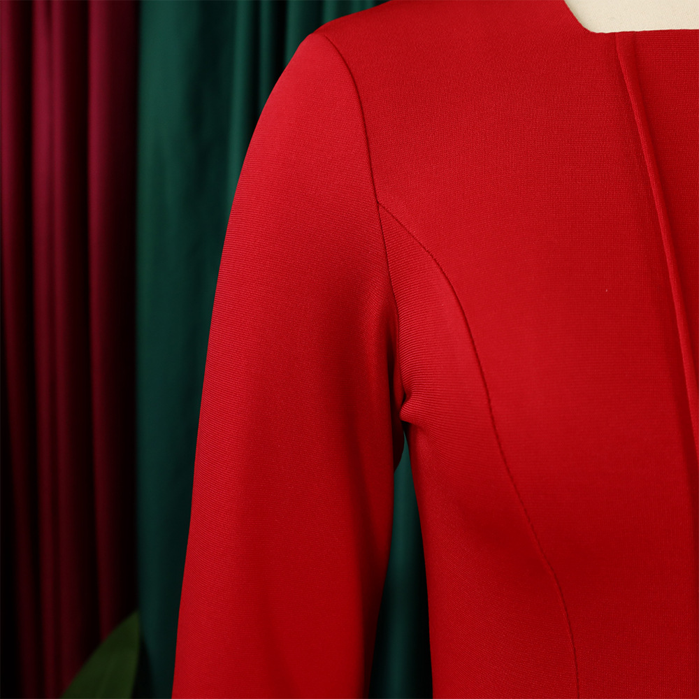 Women's Autumn And Winter New Long-sleeved OL Temperament Elegant Ruffled African Dress_voghion.com