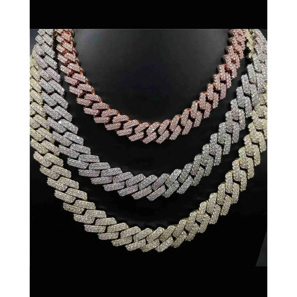 Super September Custom Iced Out Hip Hop Sier Link Necklace Pass Diamond Tester Vvs Moissanite Cuban Chain Bracelet Men_voghion.com