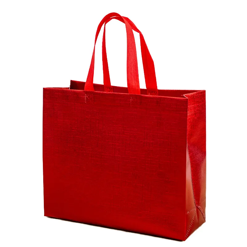 Non Woven Shopping Laser Glossy Reusable Grocery Tote With Handle Glitter Gift Bag Favor Goodie Package Bags_voghion.com