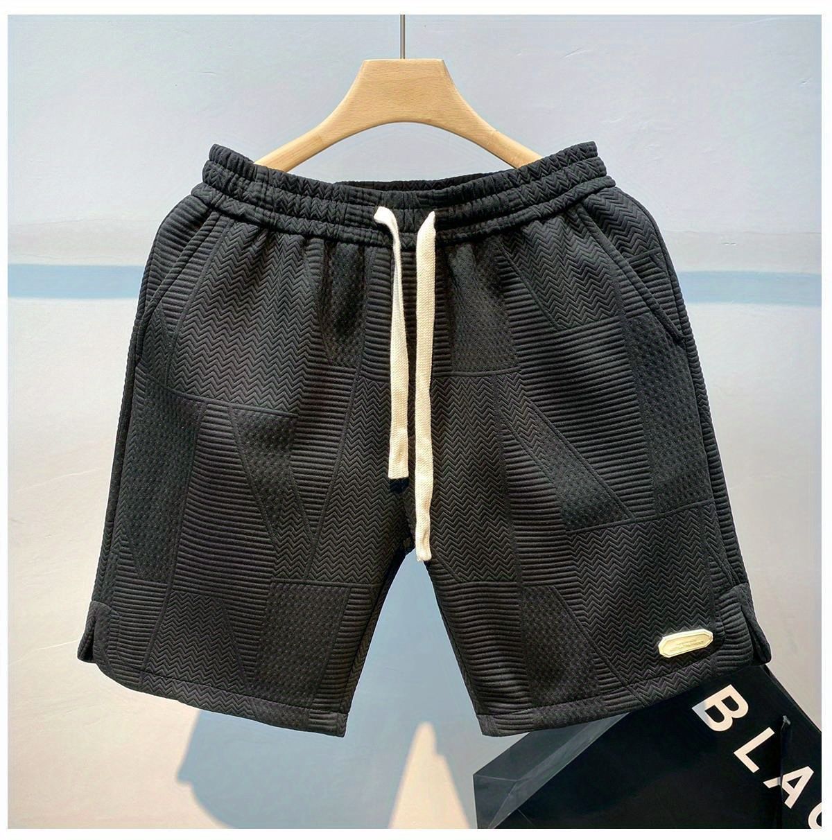 Herreklær bølgete shorts, designer nisje avslappet fempunkts strandbukser, sommer high street sportsshorts_voghion.com