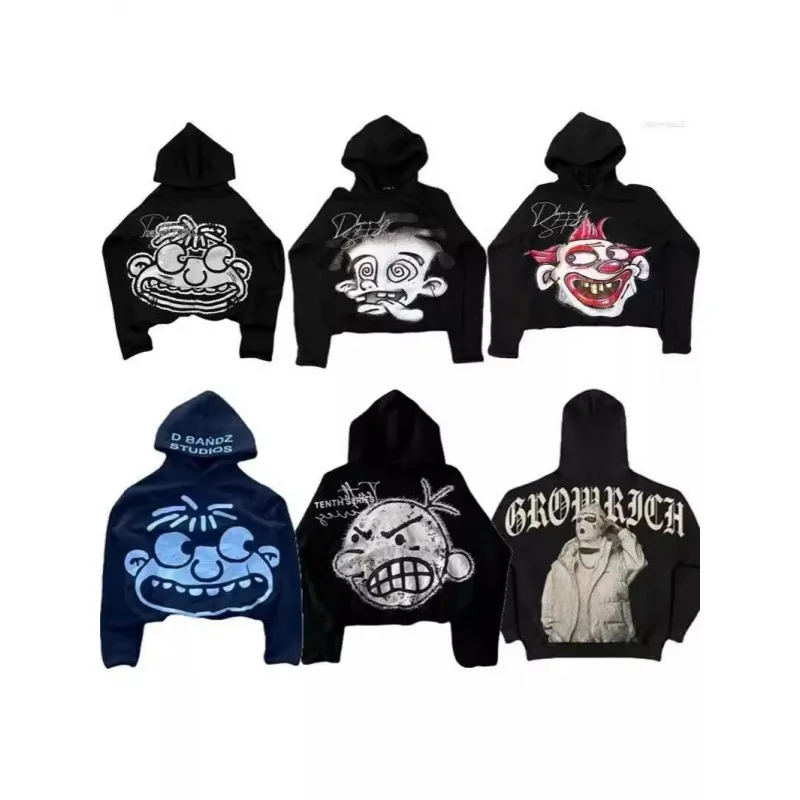 Men's Hoodies Streetwear Designer Harajuku Hip Hop Cartoon TOP Graphic Print Oversized Sweatshir Women Casual Retro Y2K_voghion.com