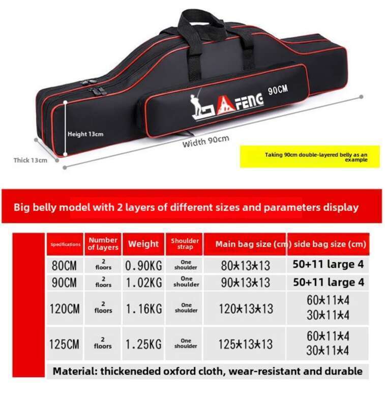 Oferta especial de equipamento à prova d'água e resistente ao desgaste, vara de pesca de lona multifuncional de grande capacidade, vara de 1,25 metros_voghion.com