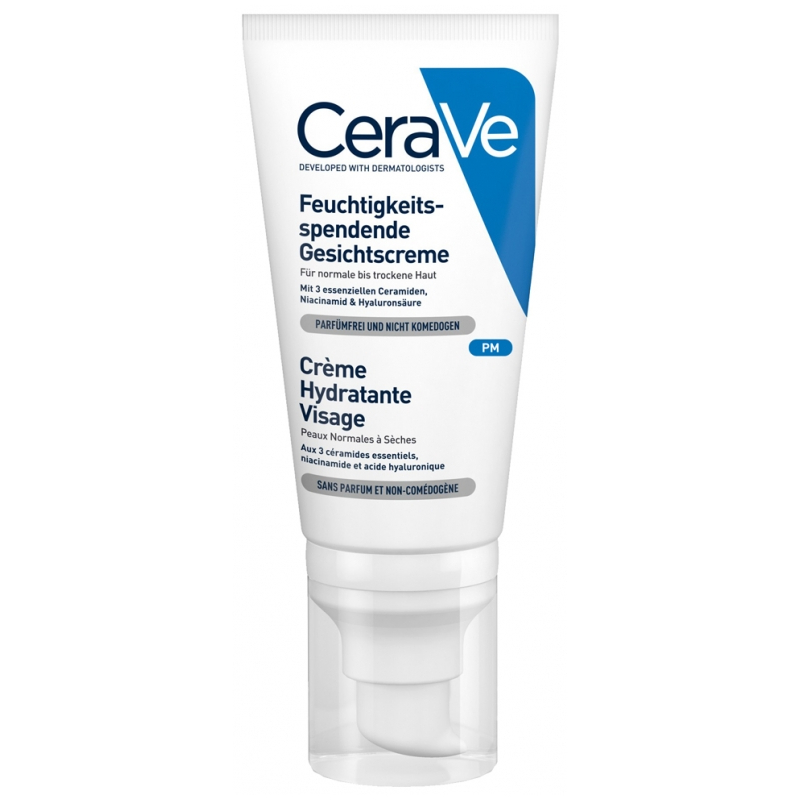 【CeraVe®】Nawilżający środek czyszczący do skóry normalnej i suchej oraz balsam nawilżający do twarzy z ceramidami_voghion.com