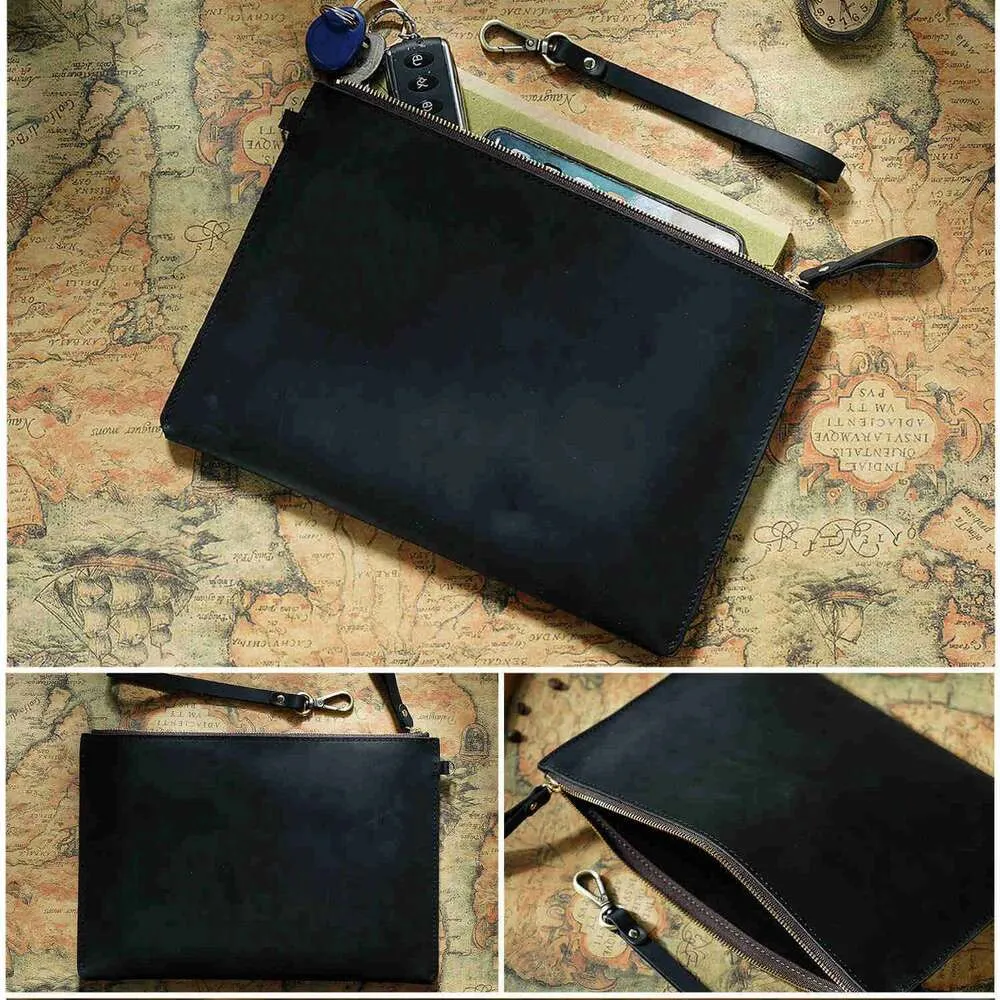 11*7 zoll Echtes Leder Aktentasche Business Computer Hülse Fall Mode Brieftasche Tablet Für Ipad Schützen Abdeckung Tasche_voghion.com