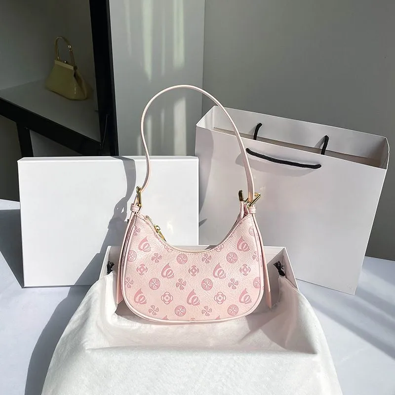 Niche Pink Underarm Women's New Summer Commuter Baguette Shoulder Bag Crescent 2025s Hot_voghion.com