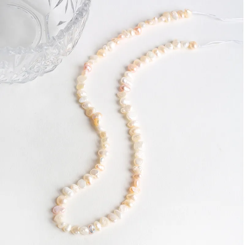 Chains Freshwater Pearl Necklace Women Vintage Clavicle Chain Set Mother's Day Gift For Mom_voghion.com