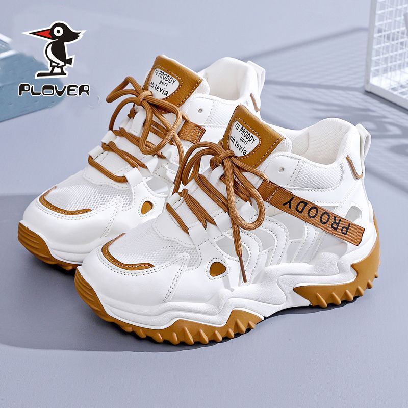 PLOVER popular hollowed out dad shoes in 2024 summer new versatile thick soled breathable sports sandals for women_voghion.com