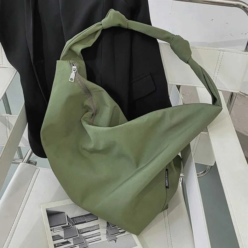 Schultertasche Große Kapazität Fem Handtasche Lässig FI Tragbare Feste Farbe Einfache Leinwand Elegante Wochenende Schultern Y241109_voghion.com