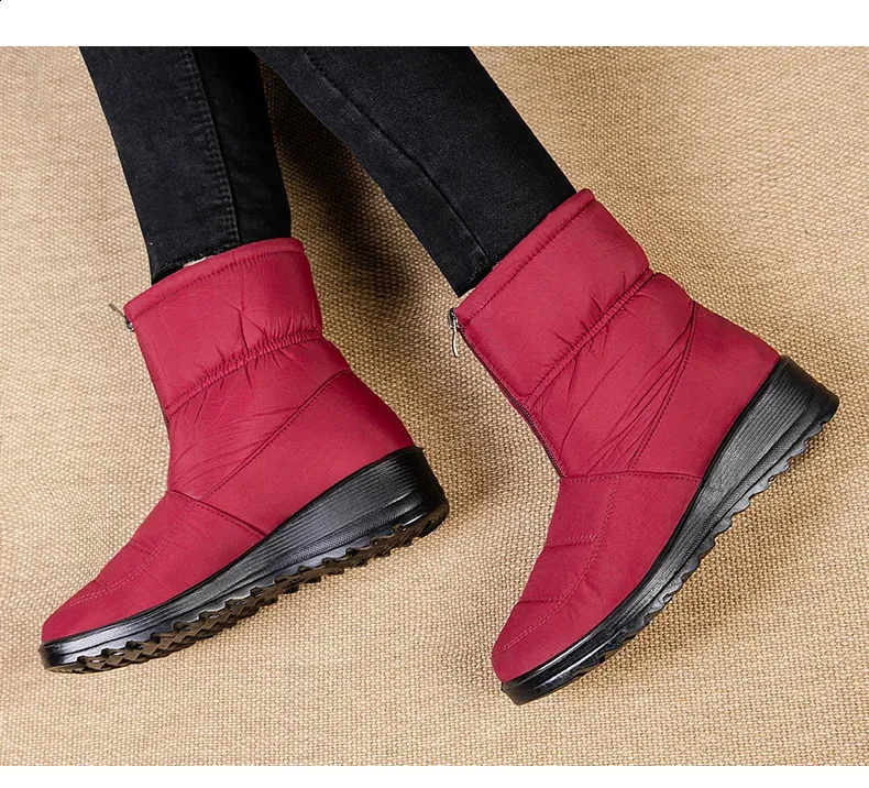 Platform Waterproof Snow Women Winter Thick Plush Ankle Boots Woman Non Slip Warm Cotton Padded Shoes Ladies 240820_voghion.com