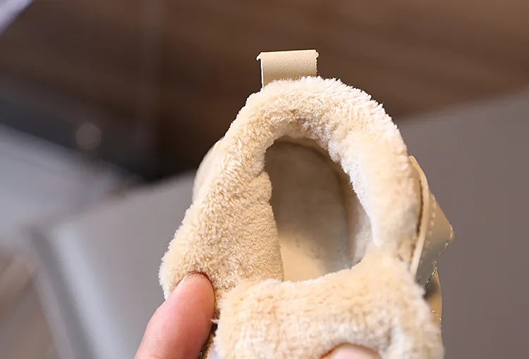 Littlesprouts Baumwollstiefel für Kinder, warm, für den Winter, neue Plüschstiefel für Jungen und Mädchen, verdickte weiche Sohle, rutschfeste Kleinkinderschuhe, Größe 16–26_voghion.com