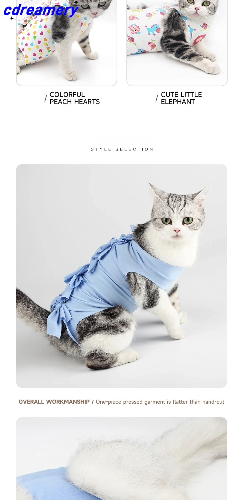 Anti-licking Sterilization Cat Clothes Recovery Suit After Surgery Breathable Physiological Puppy Anti-scratch Body Strap Vest_voghion.com
