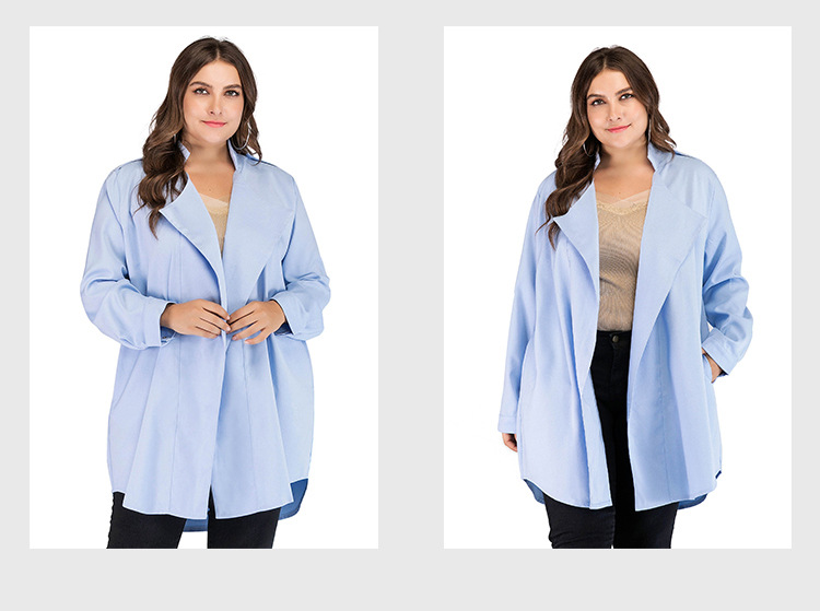 2023 frühling und Herbst Plus Größe frauen Polo Kragen Strickjacke Dünne Temperament Lange Hülse frauen Windjacke Mantel_voghion.com
