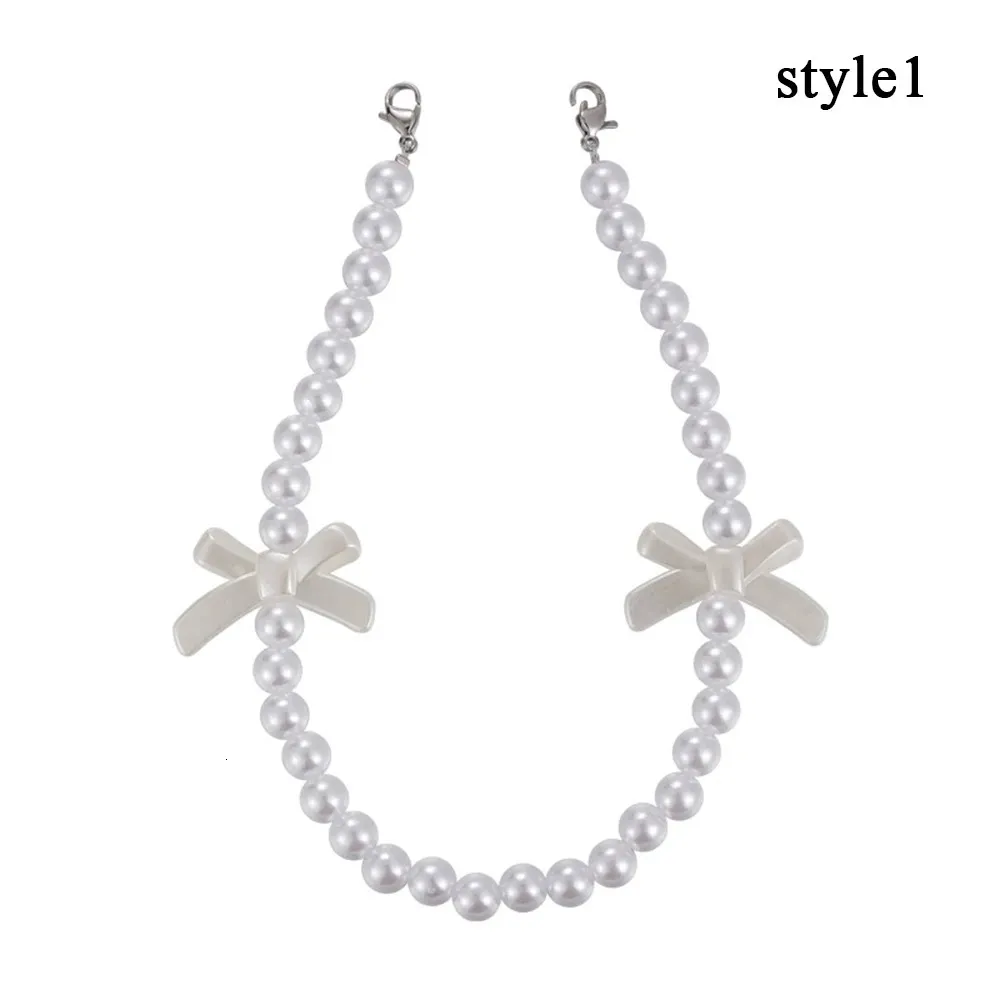 Sportdekoratioun Schleif Perl Perl Moud Dammestiefelen Schong ofnehmbar Schnalle Kette Accessoiren 241031_voghion.com