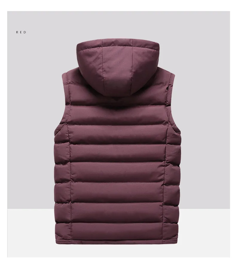 Herrenwesten Marke Weste Winter Ärmellose Jacken Daunen Männer Mit Kapuze Warm 2023 Casual Outwear Hut Abnehmbare Außenseite_voghion.com