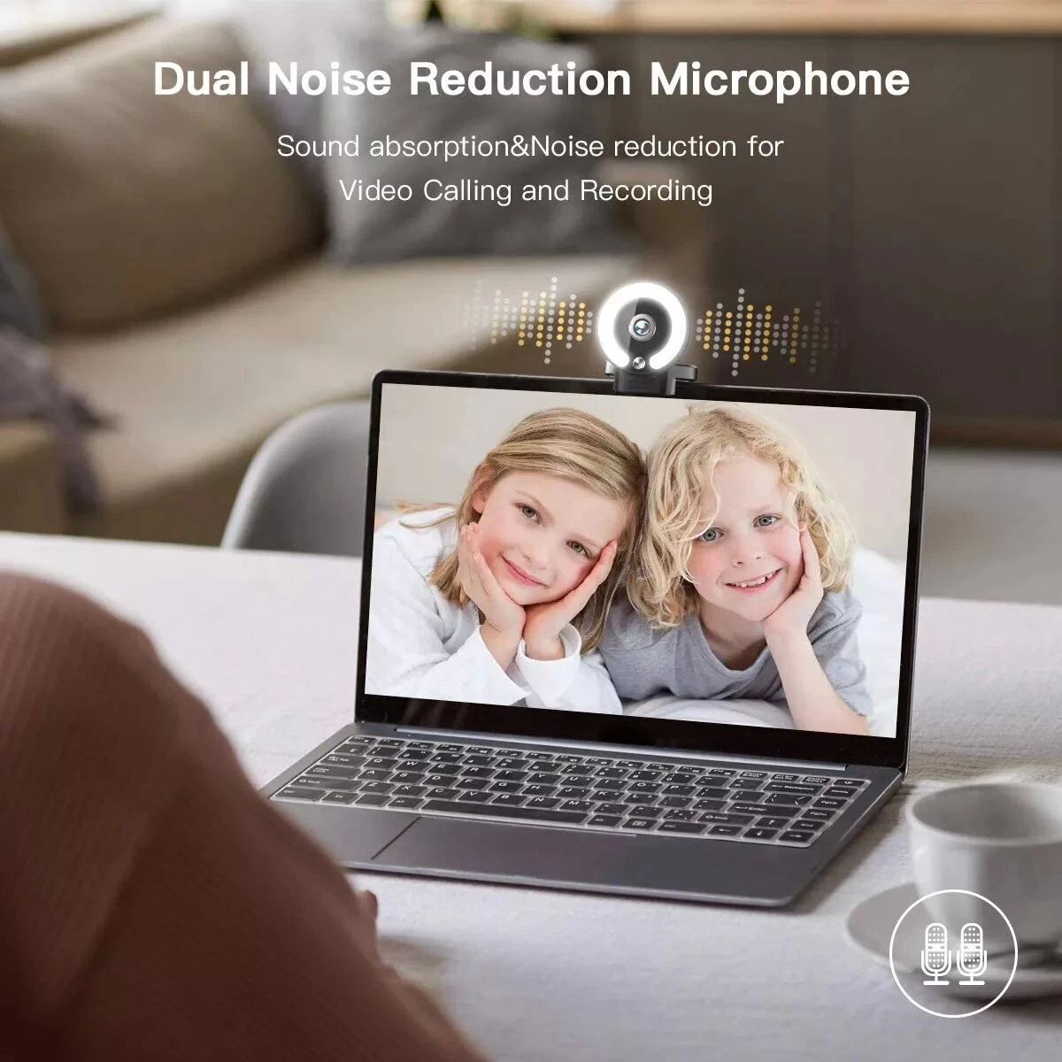 Cameră web HD 4K PC Laptop Cameră web 2K 15-30fps Mini cameră USB cu microfon/trepied/lumină de umplere LED pentru întâlniri în flux live_voghion.com