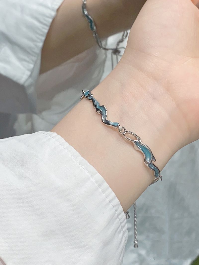 Bracciale per coppia femminile, stile dolce e fresco, design di nicchia, onde irregolari, leggero, squisito e versatile_voghion.com