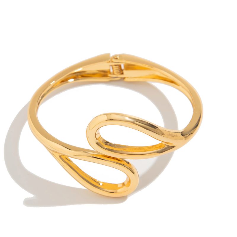 Braccialetto con doppio anello con specchio geometrico esagerato alla moda e design aperto Sense Hug_voghion.com