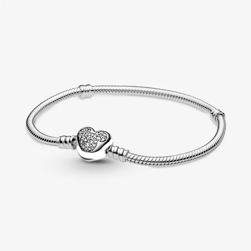 Heart Charm Bracelet With Sterling Silver And Crystal Elements_voghion.com