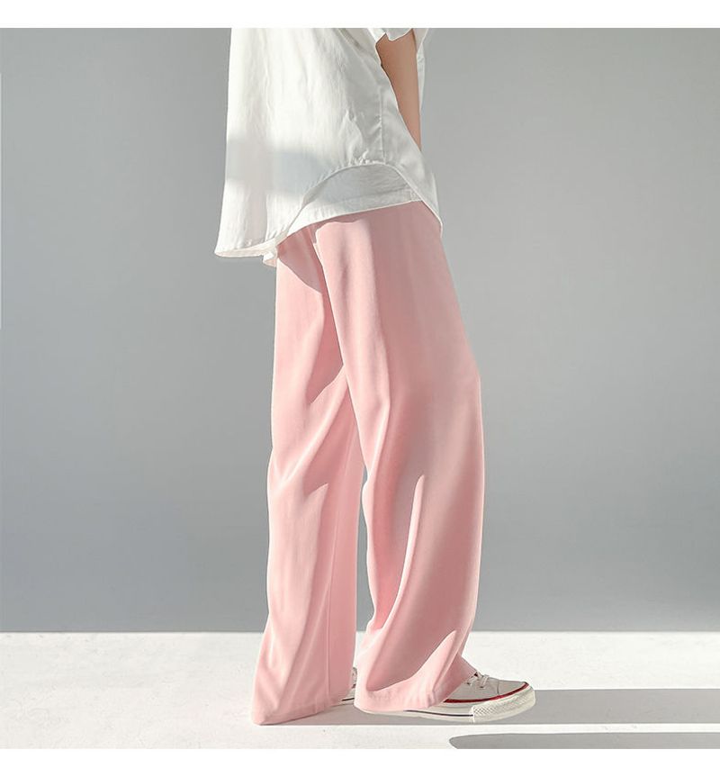 2024 neue Eis Seide Männer Jogger Sweatpan Y2k Streetwear Sportwear Jogging Gym Hose Männlichen Baggy Breites Bein_voghion.com