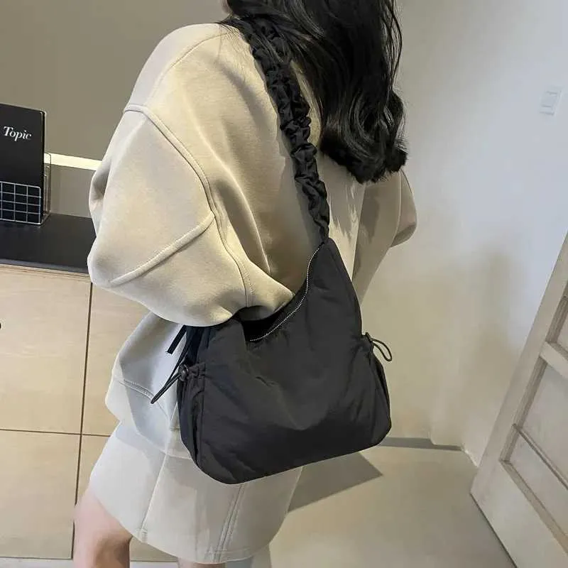 Dames schoudertas hobo tas shopper van zachte stof_voghion.com