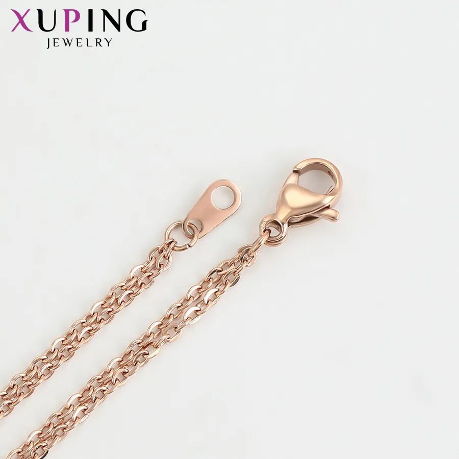 Collane con ciondolo Xuping Vintage Temperamento Signore Semplicità Stile Colore Oro Rosa Per Donna Bei Regali di Compleanno_voghion.com