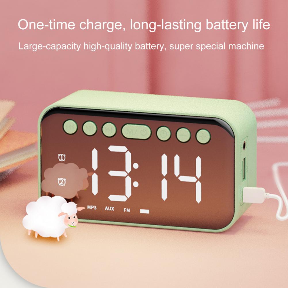 Wireless Bluetooth Speaker FM Radio Sound Box Desktop AI Smart Alarm Clock Subwoofer Music Player Bass Speakers Boom For Xiaomi_voghion.com