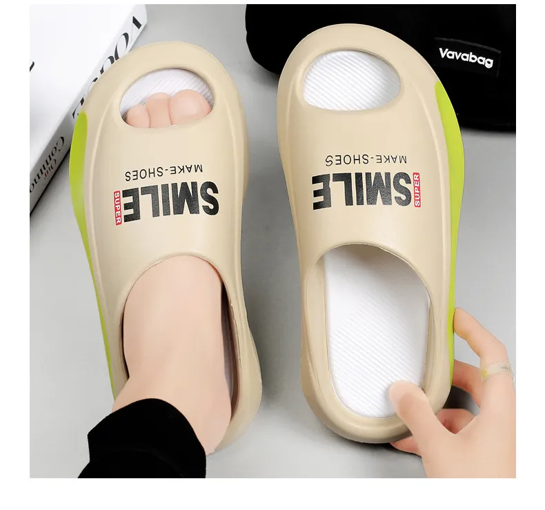 Coppia estiva spessa suola piedi passo fresco EVA uomo e donna sport pantofole alla moda_voghion.com