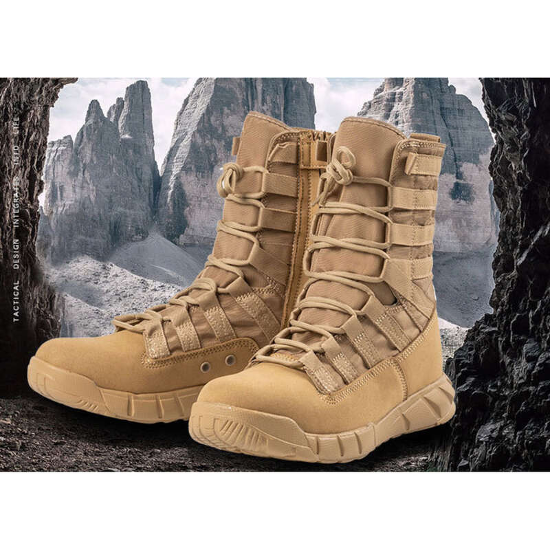 New High Top Green Desert Brown Lightweight Combat Training Boots_voghion.com