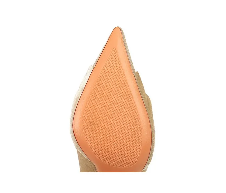 Women's Suede Pointed Toe Bow High Heels For Evening Banquet_voghion.com