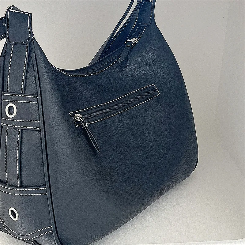 Yogodlns Retro Patchwork Schulter Für Frauen Weiche Leder Crossbody Cool Girl Messenger Bag Shopping Handtasche Handtasche Bolsa_voghion.com