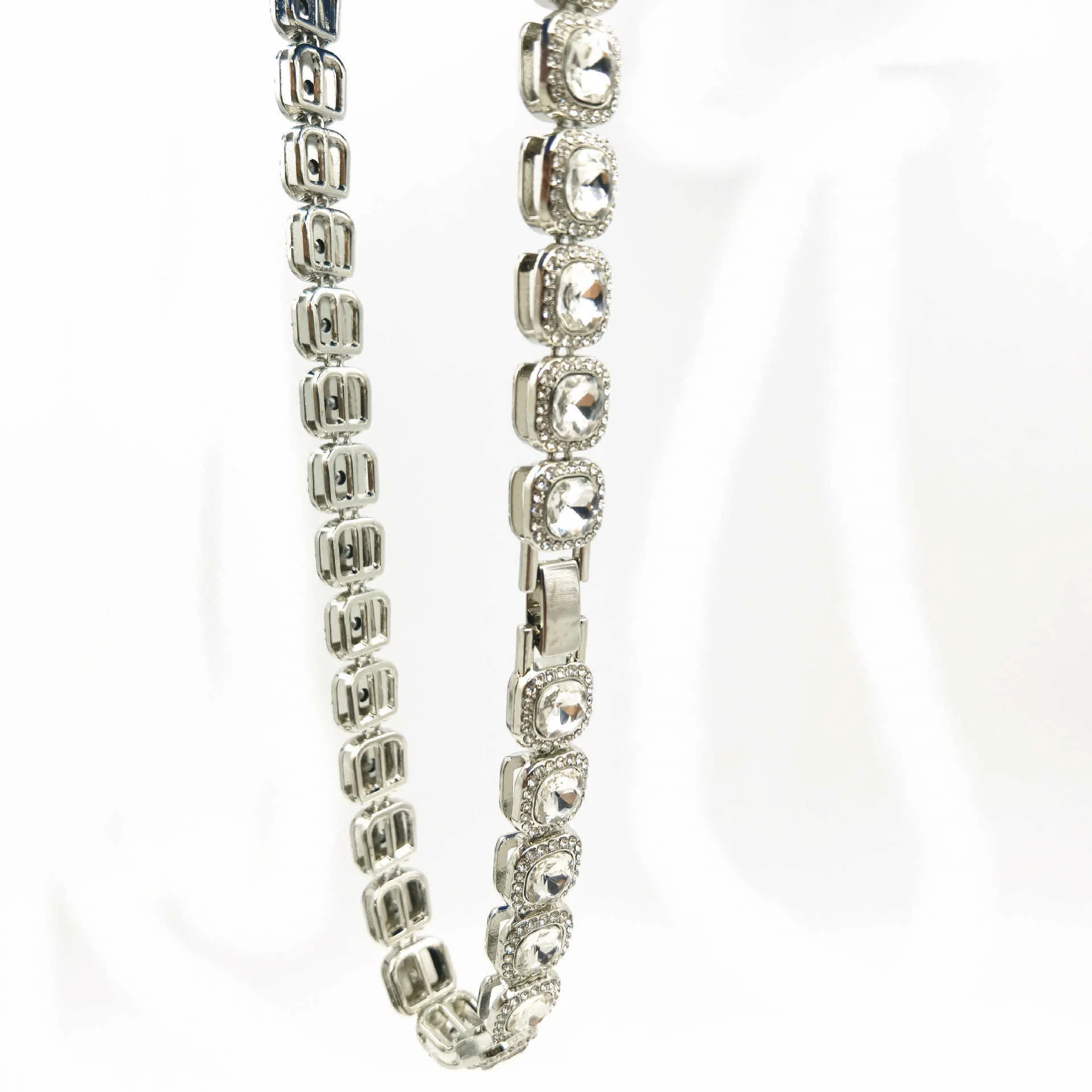 Nuova collana a mano cubana Hip-hop da 12 mm con catena di caramelle HipHop Moda Accessori da uomo Druzy Hip Hop Gioielli in argento Collane_voghion.com
