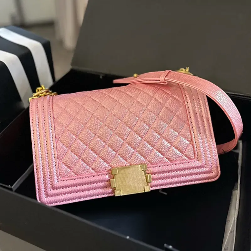 e borsa a tracolla da donna di alta qualità, in stile retrò, con tracolla regolabile, in pelle di caviale e classica griglia Dia._voghion.com