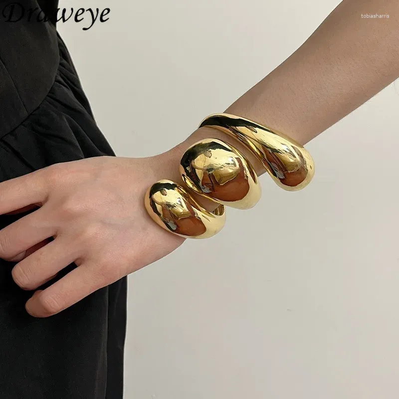 Bangle Draweye Irregular Geometric Bracelet For Women Vintage Hiphop Punk Style Bangles Jewelry Exaggerated Simple_voghion.com