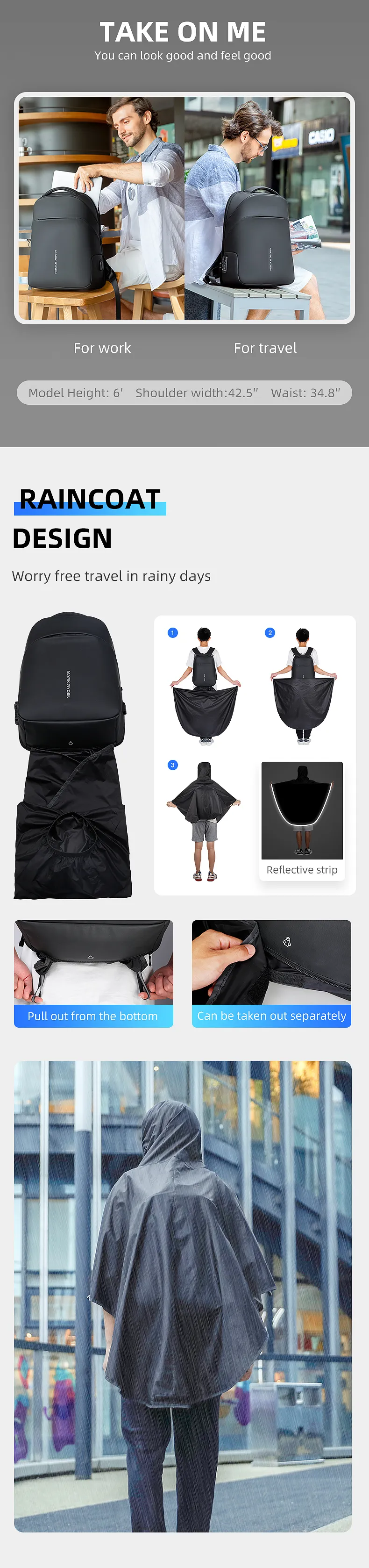 Mark Ryden 40 * 30 * 14 Anti-Diebstahl TSA-Schloss Herren Rucksack Wasserdichter Regenmantel 15,6 Zoll Laptop Schule Mode Mann Reisetasche_voghion.com