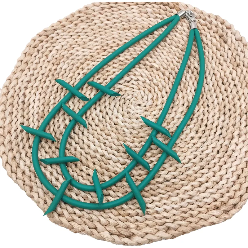 Catene Collana in gomma fatta a mano per le donne Boho Ciondoli Gotico Semplice catena Choker Moda coreana Gioielli fai da te a strati_voghion.com