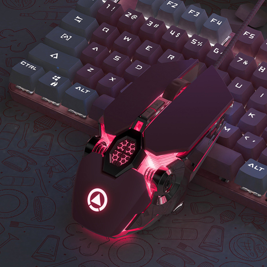 Vadu klusa spēļu pele 3200DPI LED aizmugurgaismojuma USB optiskā ergonomiskā vadu pele PC spēļu spēlētāja datora pele klēpjdatoru spēlēm Pelēm_voghion.com