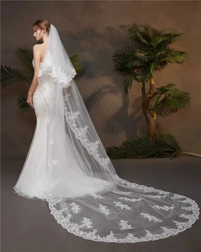 Velo da sposa Hir Jewelry Lyer 2 Lce Edge 3M Cthedrl con pettine per la sposa Veli da sposa Accessori Vil Velos De_voghion.com