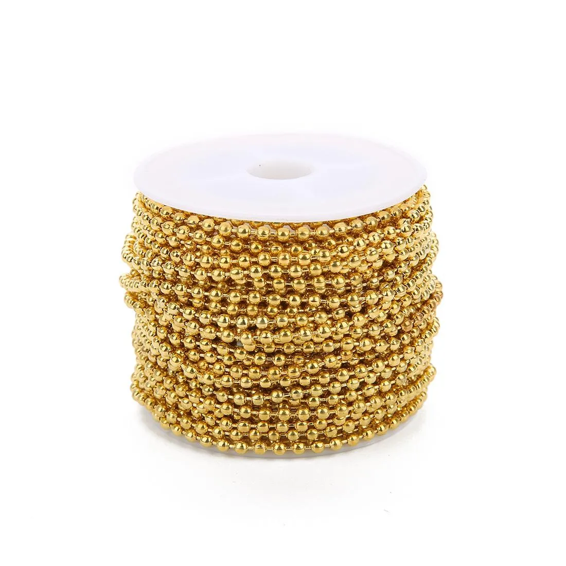 10 yards/Rotolo Larghezza 2mm Catene di Perline a Sfera in Metallo Collana Ferro Oro Rosa Argento Bronzo Nero Catena Accessori per Gioielli Fai da Te_voghion.com