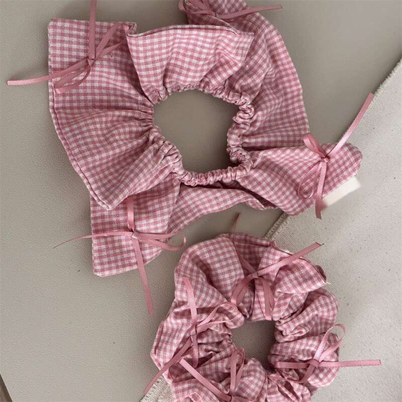 Ballet Style Bow, Large Intestine Headband, New Niche Design, Plaid Girl Sweet Headband Hair Accessory_voghion.com