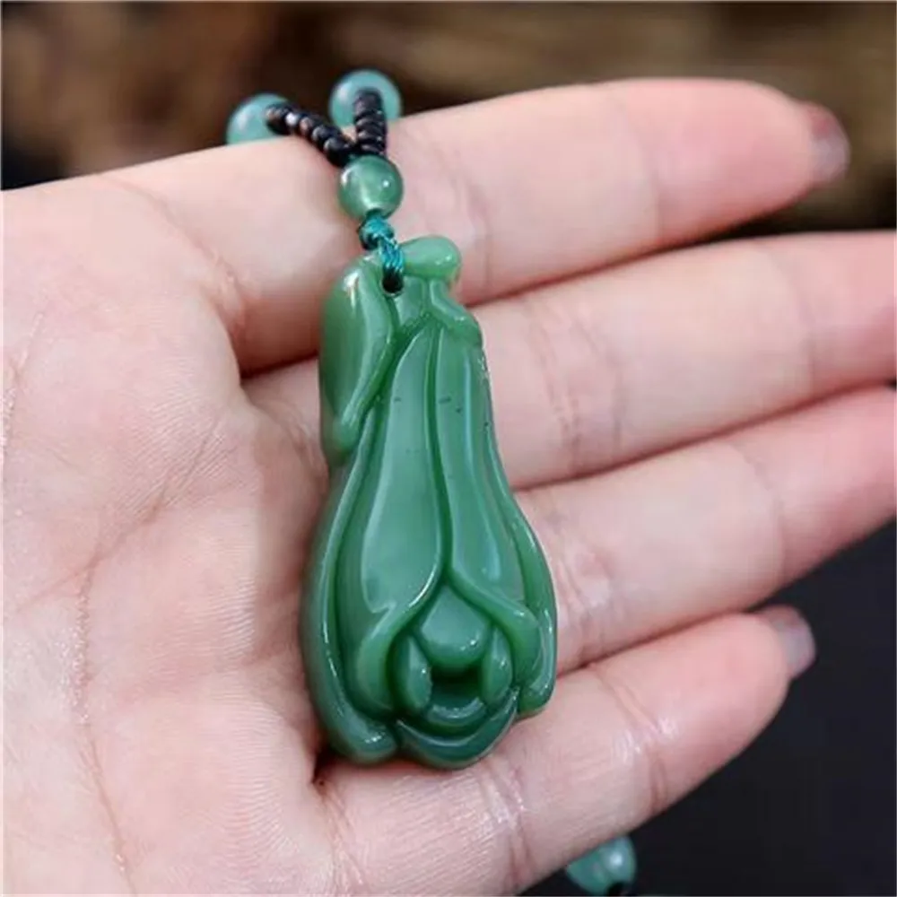 Pendant Necklaces Natural Fashion Green Jade Carved Kylin PiXiu Dragon Chinese Amulet Stone Necklace Woman Man's Party_voghion.com