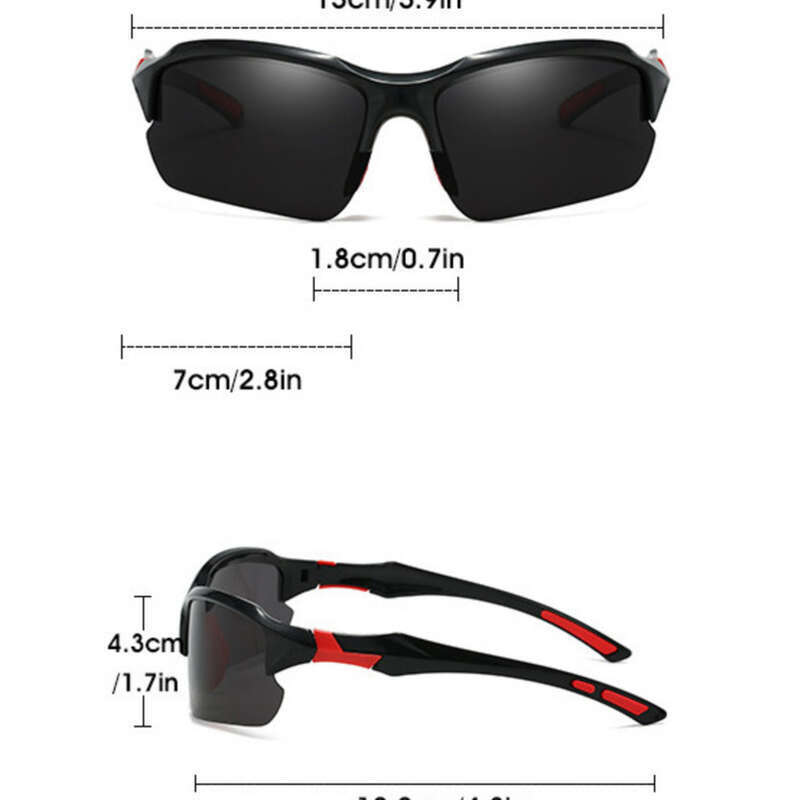 Polarisierte Sport-Sonnenbrille mit Halbrahmen für Herren zum Radfahren, Laufen, Angeln, Sonnenbrille, leichte Schutzbrille_voghion.com
