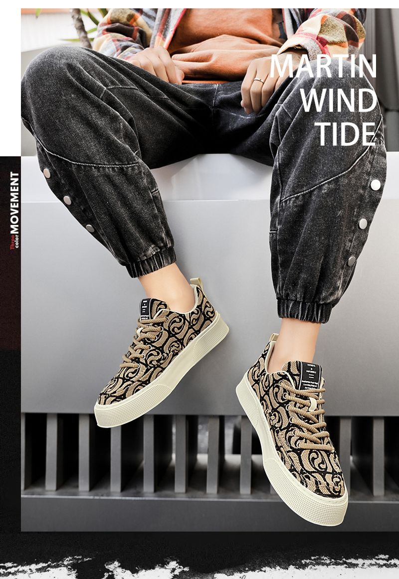 Canvas Zomer 2024 Nieuwe Niche Lage Top Bedrukte Board Heren Dikke Zool Sport Casual Mode Schoenen_voghion.com