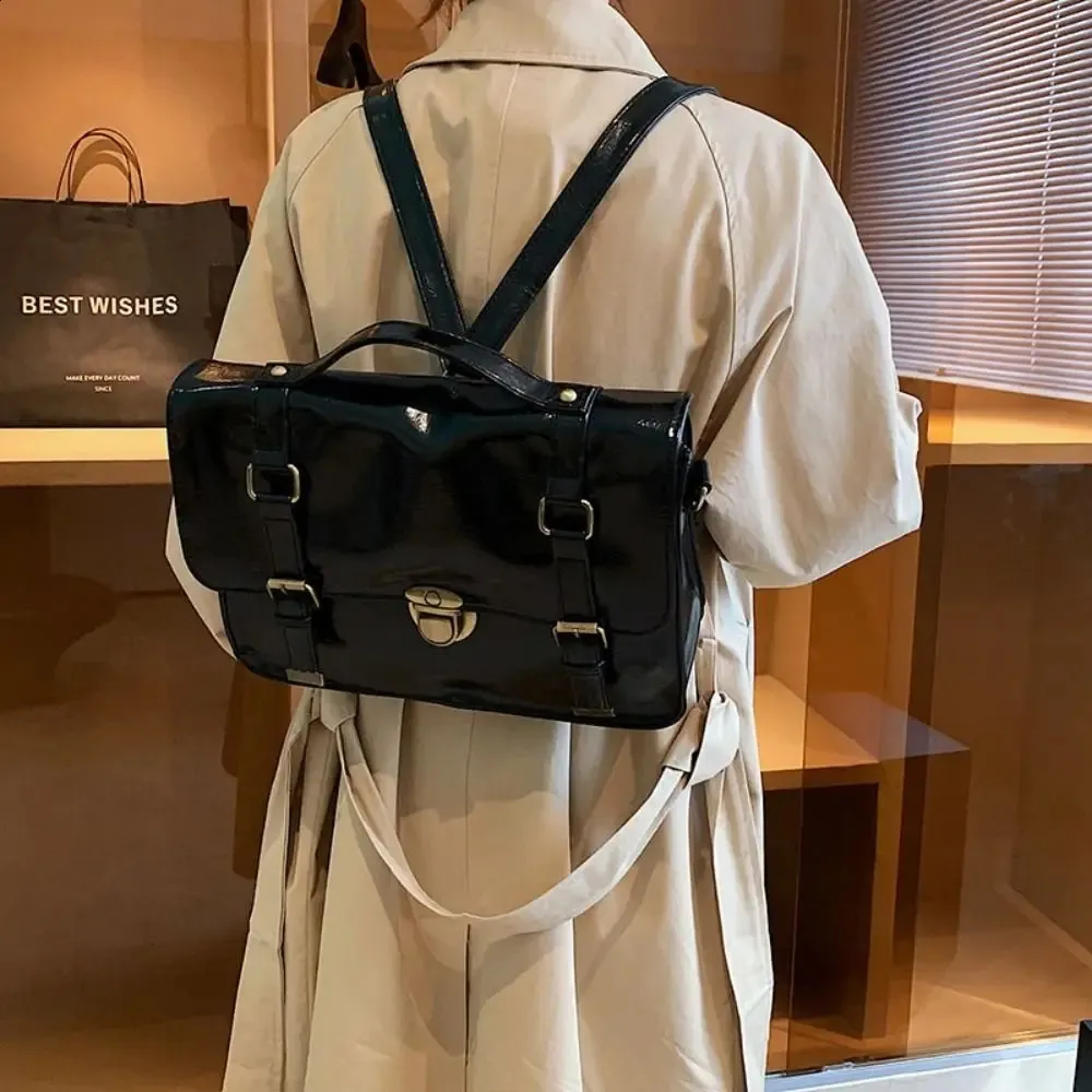 Borsa a mano retrò in PU per donna, borsa a tracolla, hobo sotto le ascelle, tinta unita, tote bag, borsa a tracolla alla moda 240823_voghion.com