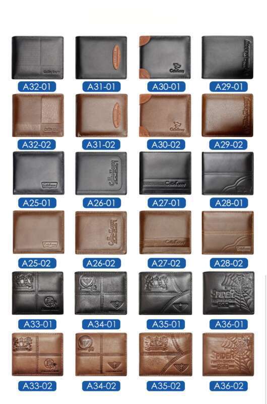 New Cowhide Men's Leisure ID Fashion Short Silver Bag Business Multi Card Wallet_voghion.com