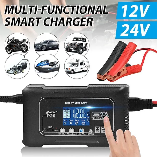 Chargeur de batterie intelligent pour batteries lithium agm gel_voghion.com