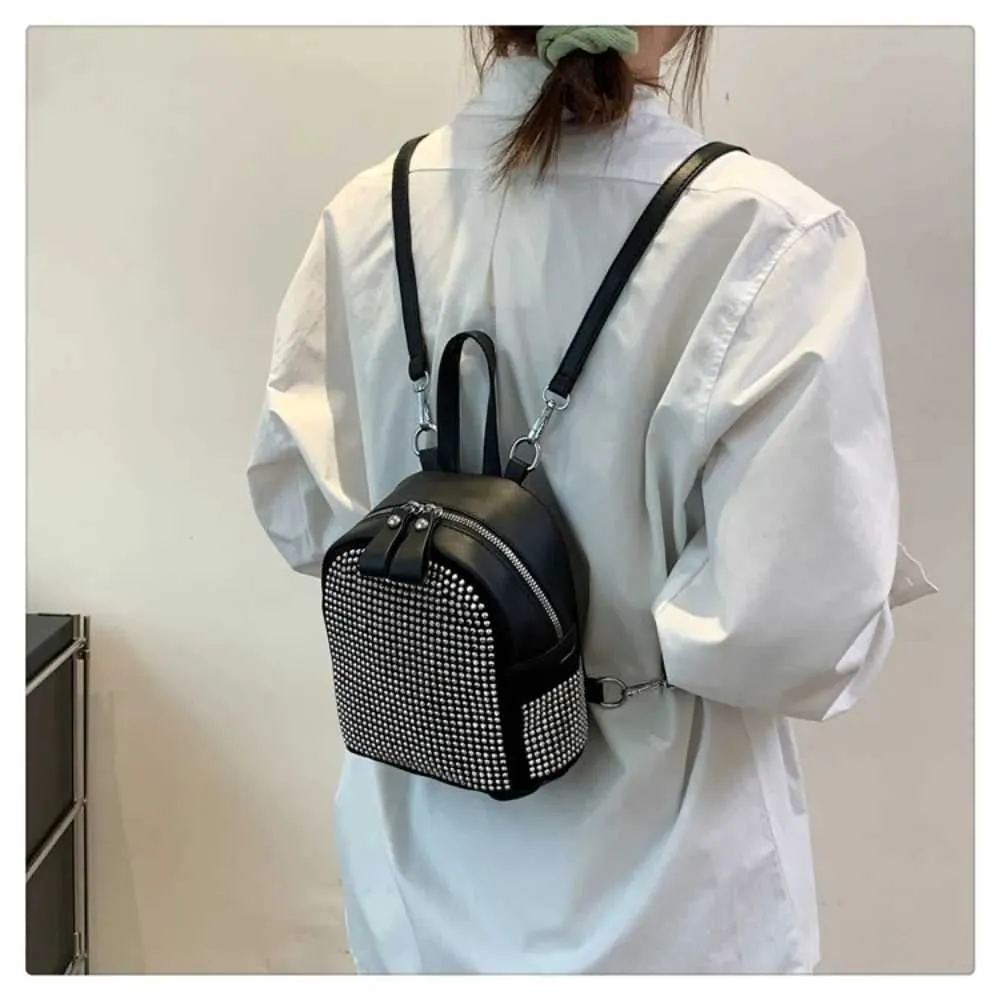 Zaino da donna in PU, piccolo, per ragazze adolescenti, alla moda, per il tempo libero, con cerniera, borsa a tracolla, zaino ad alta capacità, per donne, mini scuola_voghion.com